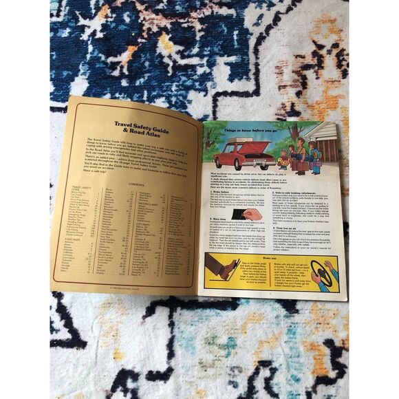 Vintage 1980s Travel Safety Guide Road Atlas bath art 80s road-trip ephemera - Picture 5 of 8